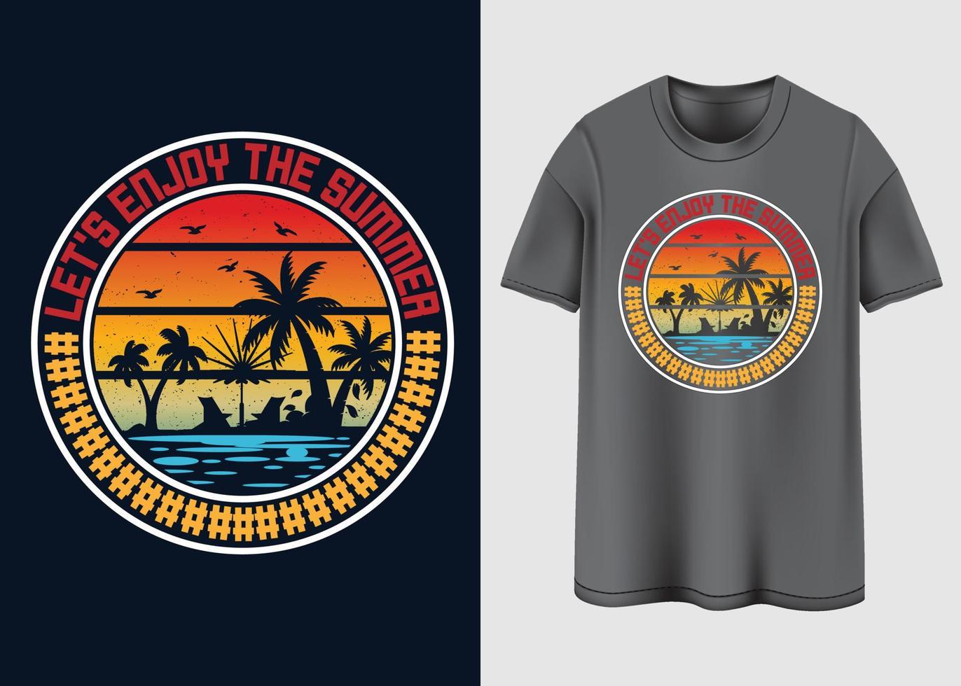 Let's enjoy the Summer T-shirt design vector