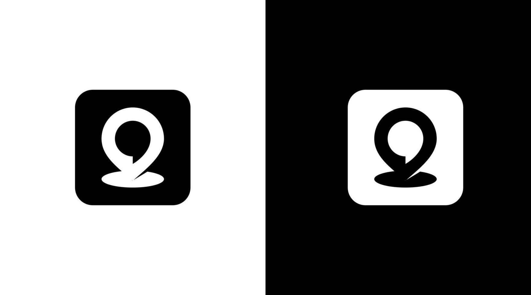 Apps logo monogram location point black and white icon illustration Designs templates vector