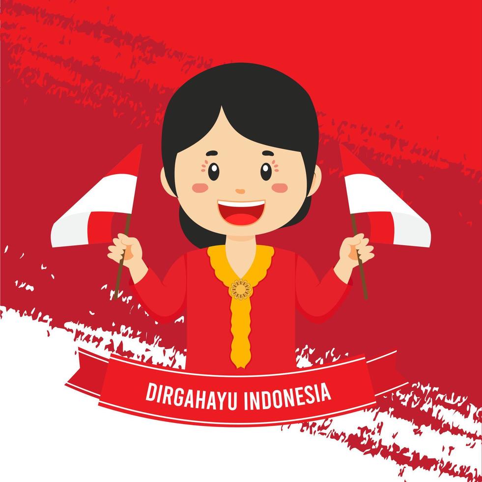 día de la independencia de indonesia con carácter vector