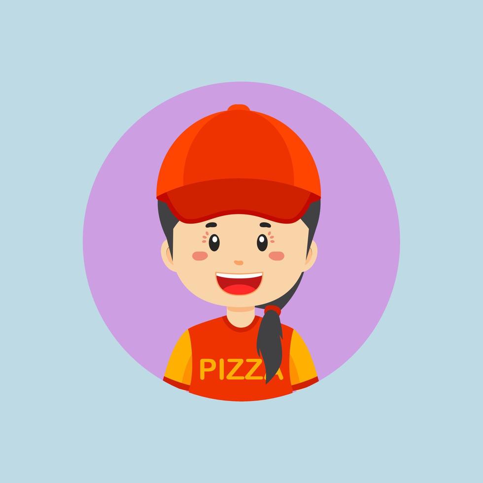 Avatar of a Pizza Delivery Character vector
