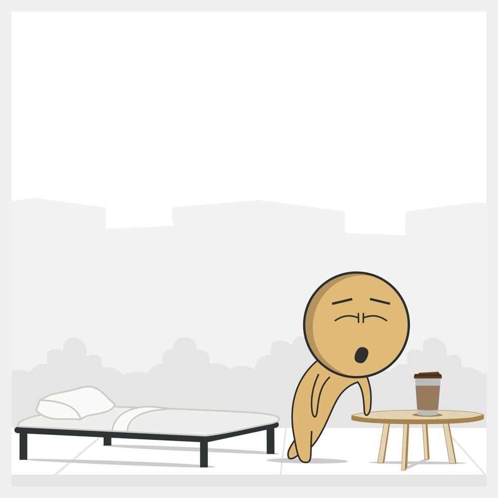 Man getting out of bed in the morning vector