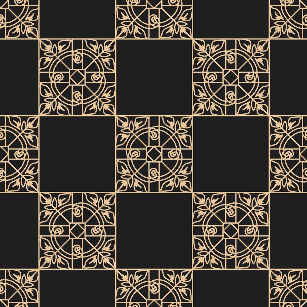 Vector decorative frame. Gold on dark background.