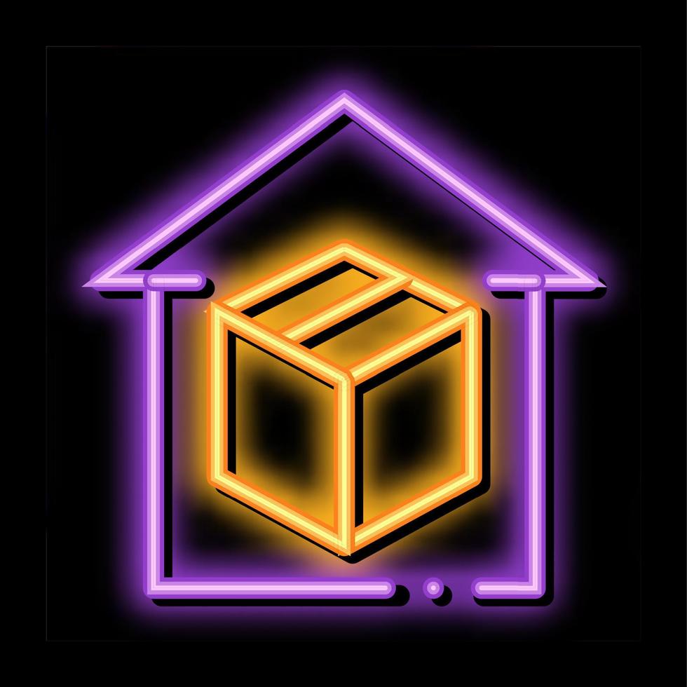 sending parcel neon glow icon illustration vector