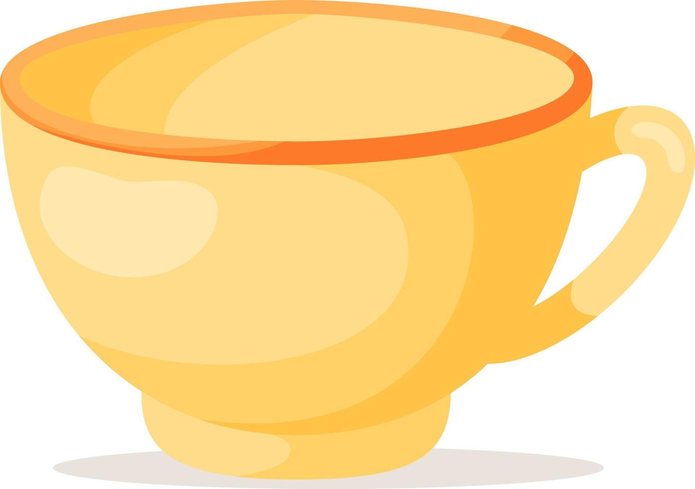 Empty yellow cup. Color vector illustration for greeting cards design, posters, stickers, menu