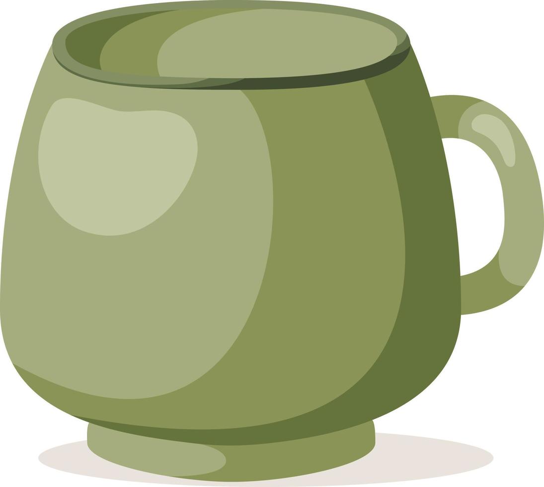 Empty green cup. Color vector illustration for greeting cards design, posters, stickers, menu