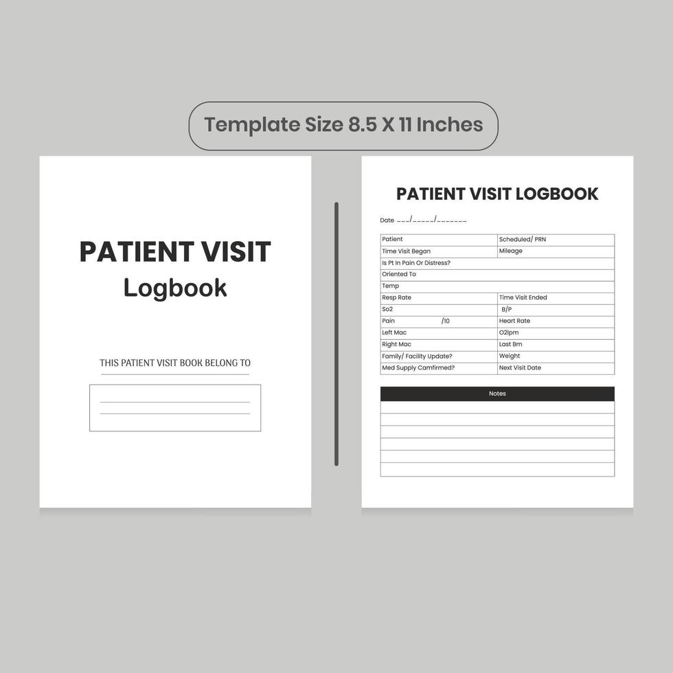 Patient Visit Log Book and KDP Interior vector