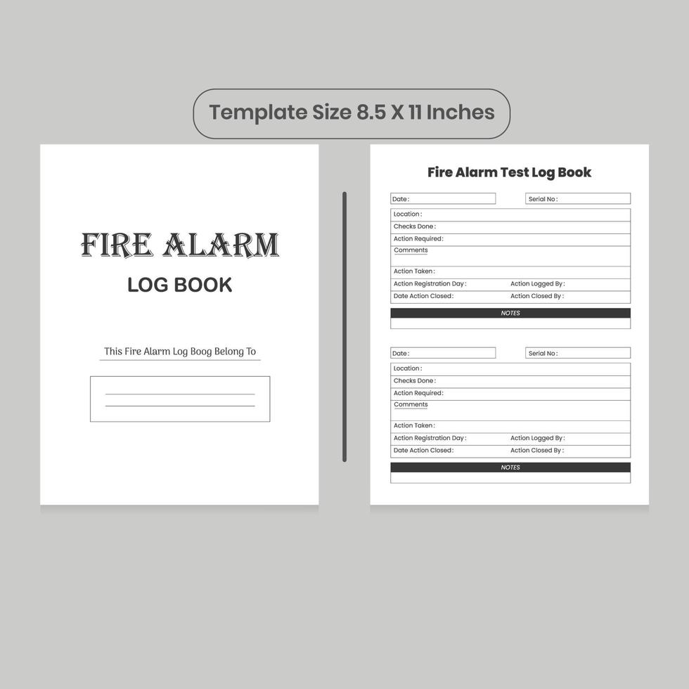 Fire Alarm logbook and KDP Interior vector