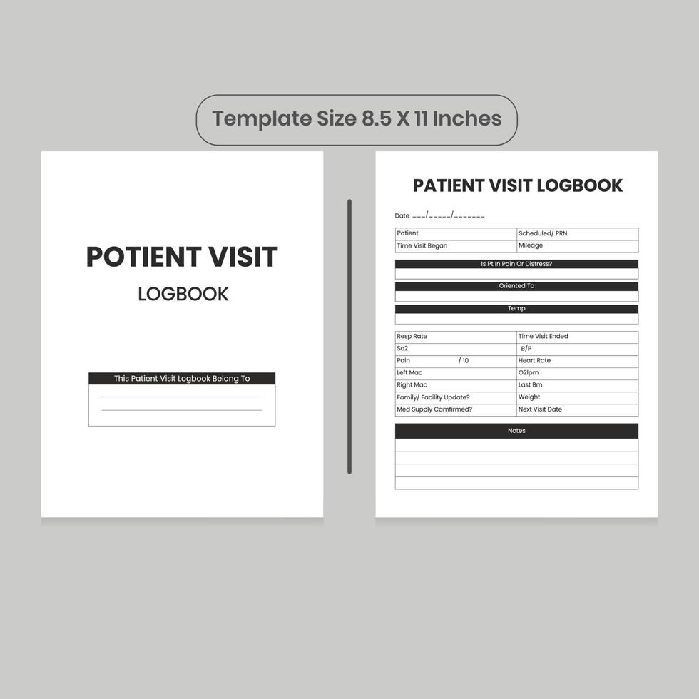 Patient Visit Logbook and KDP Interiors vector
