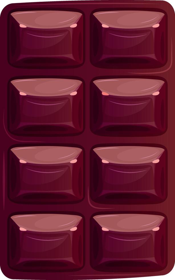 Chocolate bar illustration. Chocolate bar vector realistic cartoon illustration, isolated on white background.