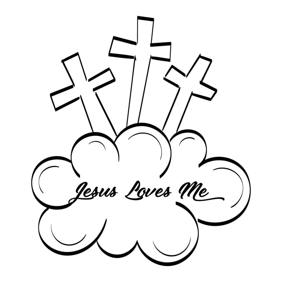 Scripture Illustration for Tattoo design. The message of the Gospel of Jesus Christ. Bible lesson for kids. vector