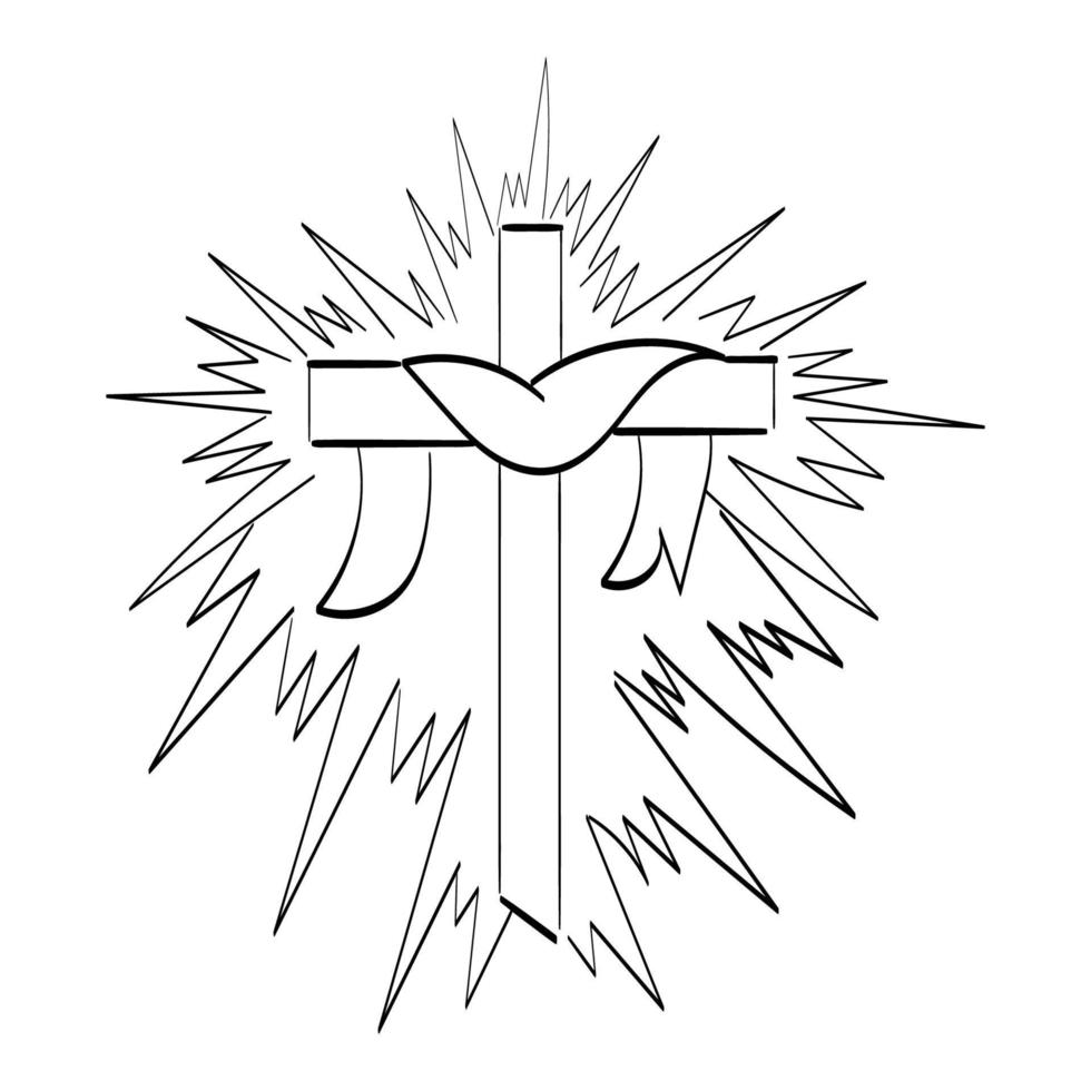 Scripture Illustration for Tattoo design. The message of the Gospel of Jesus Christ. Bible lesson for kids. vector