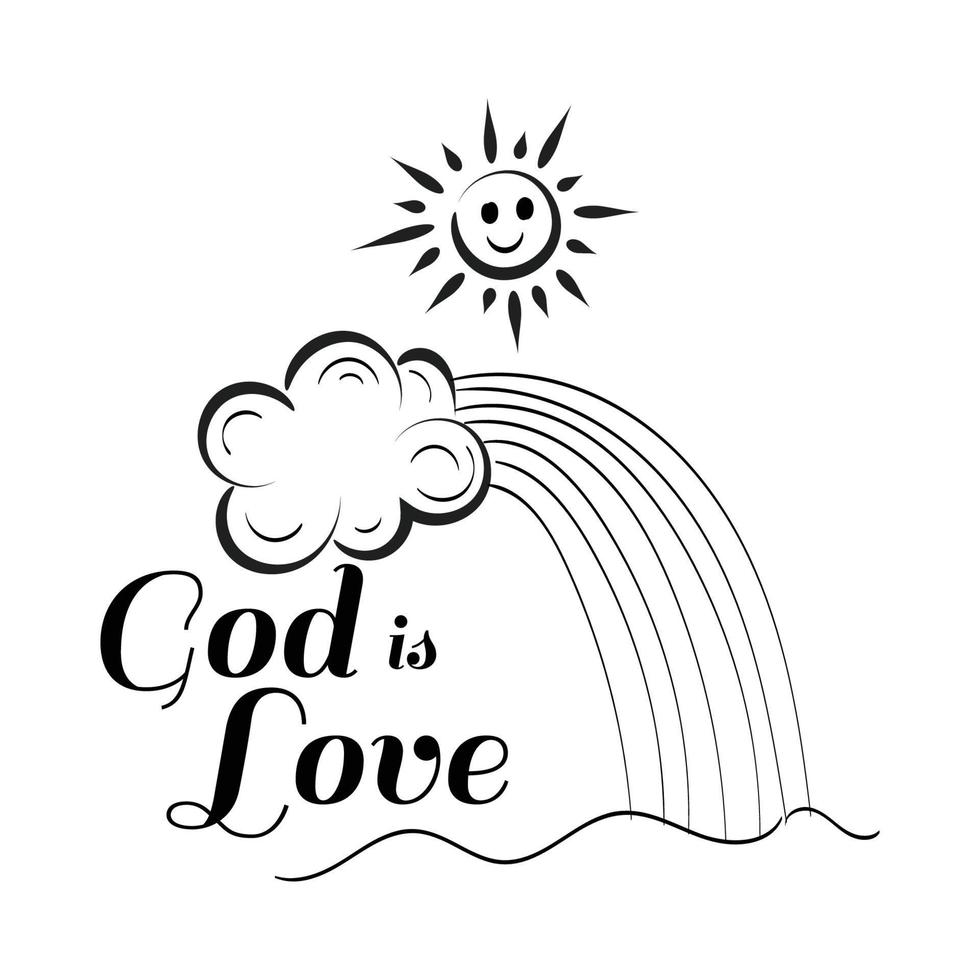 Scripture Illustration for Tattoo design. The message of the Gospel of Jesus Christ. Bible lesson for kids. vector