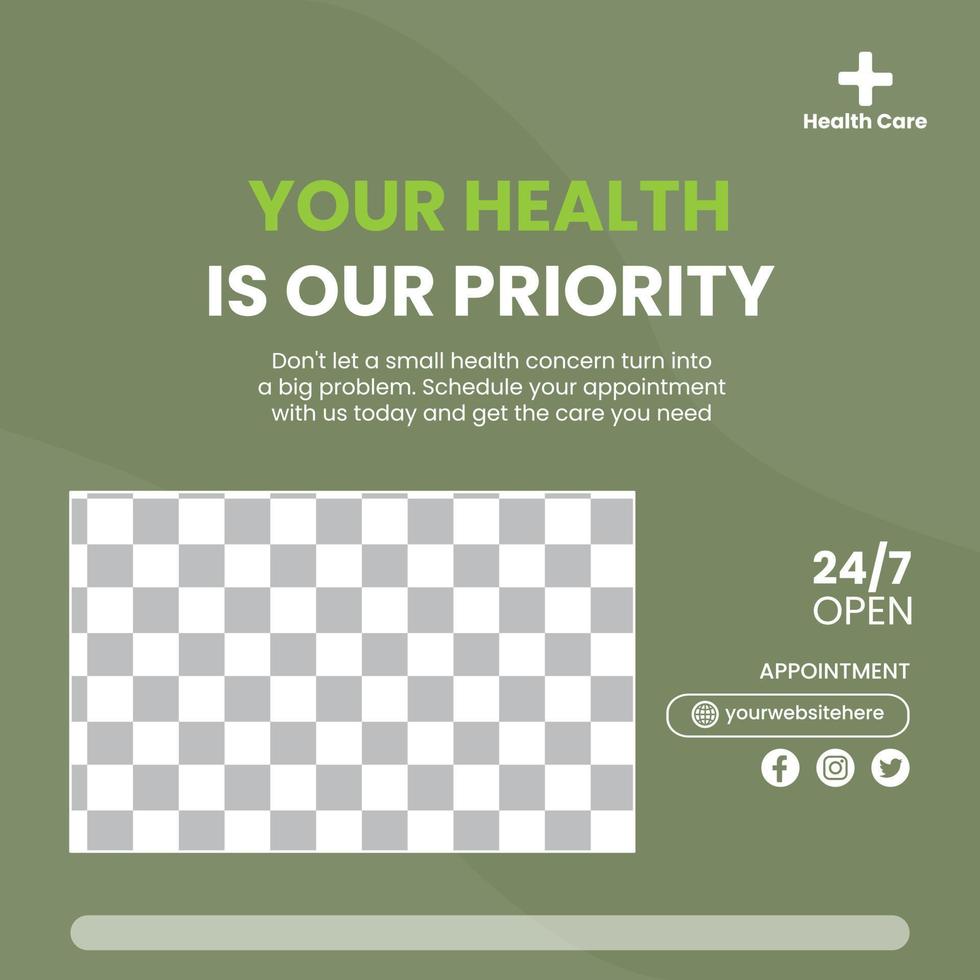 Medical healthcare social media  post template vector