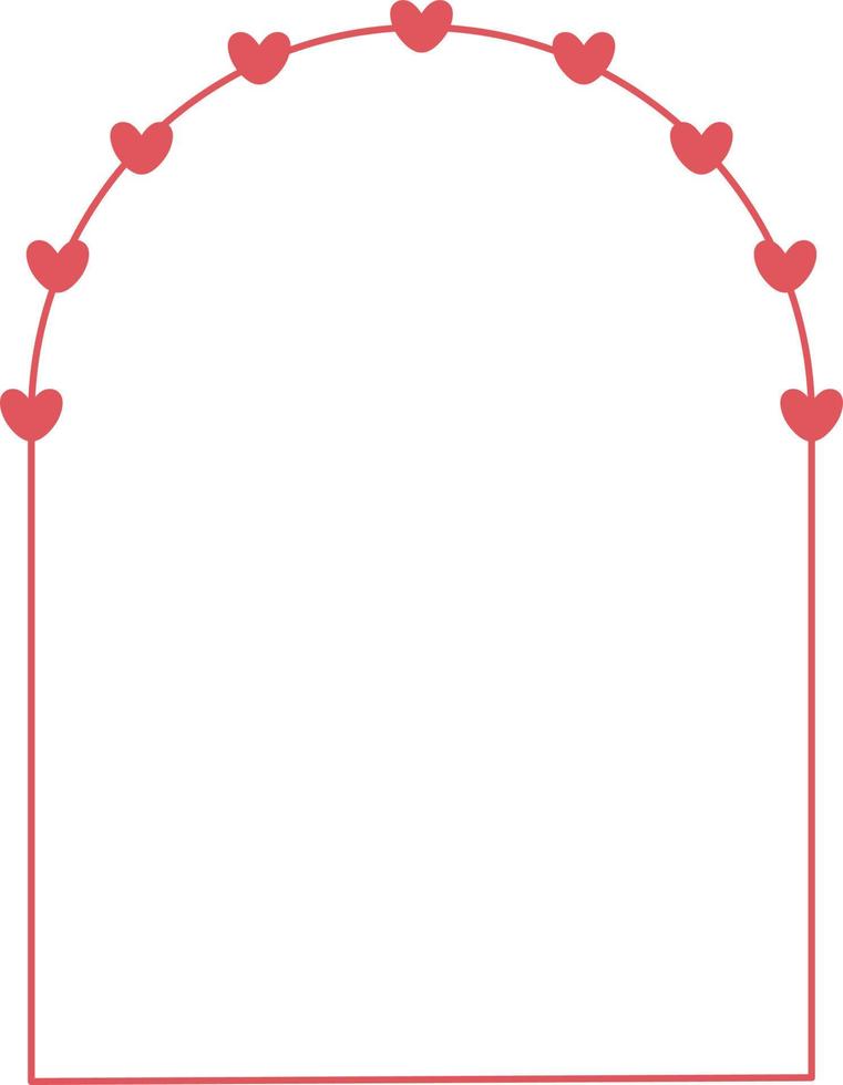 san valentín marco frontera corazón arco curva forma vector