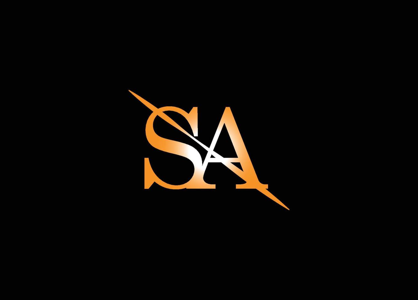 SA logo design, signature logo, letter logo design vector