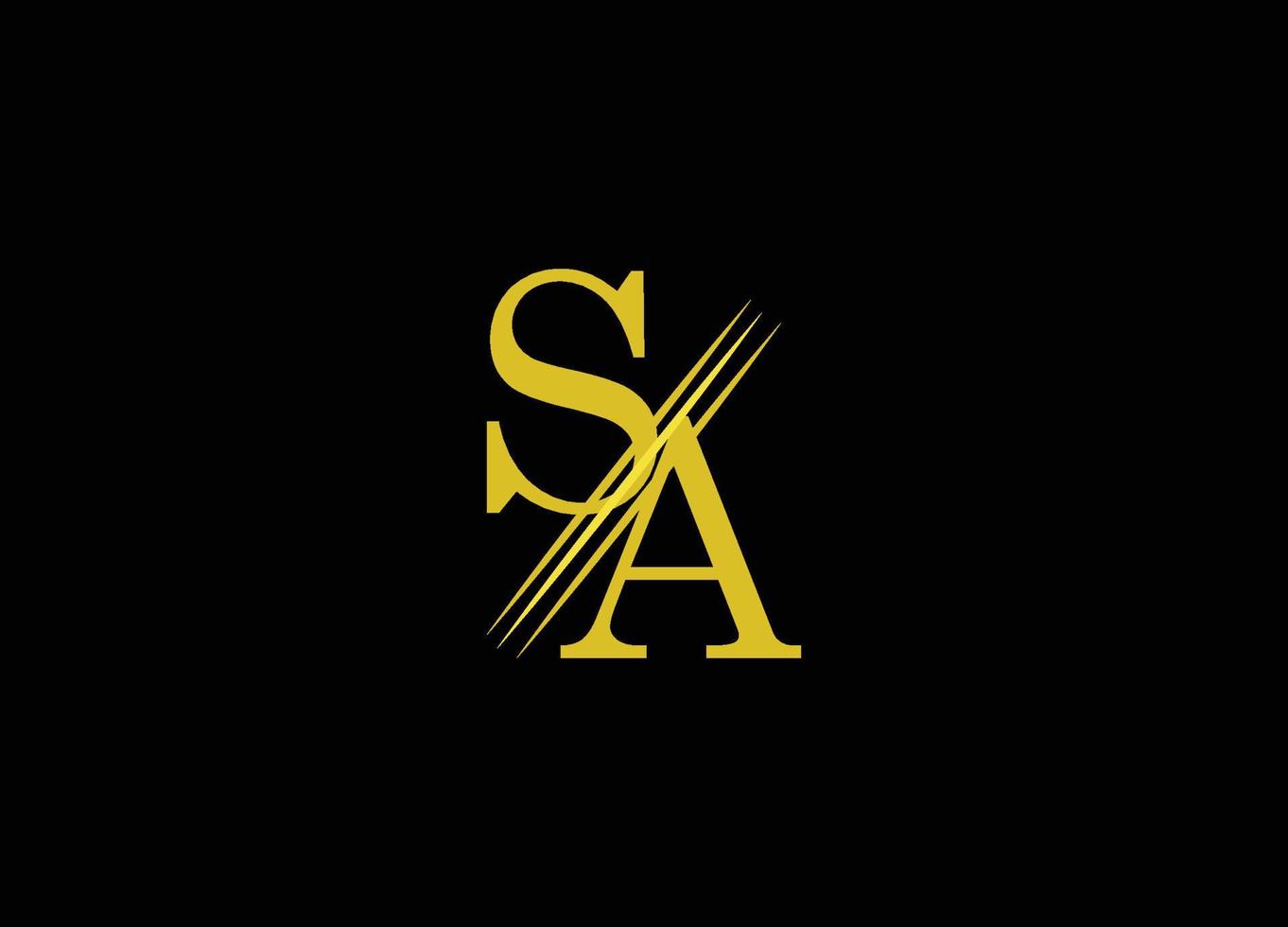 SA logo design, signature logo, letter logo design, sa golden logo design vector