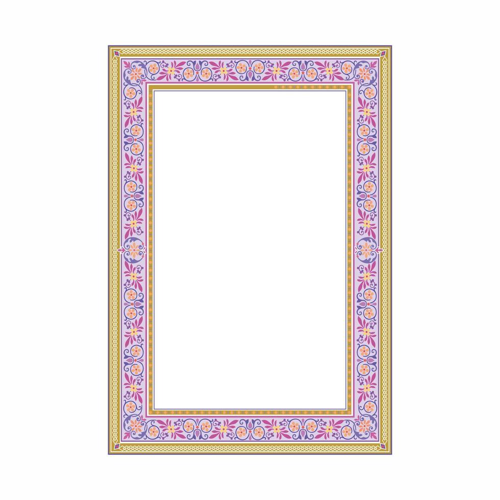 Decorative wedding frame, antique museum picture border or deco divider. Isolated icon. vector Free Vector