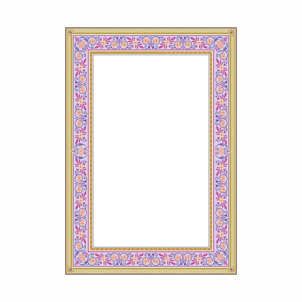 Decorative wedding frame, antique museum picture border or deco divider. Isolated icon. vector Free Vector