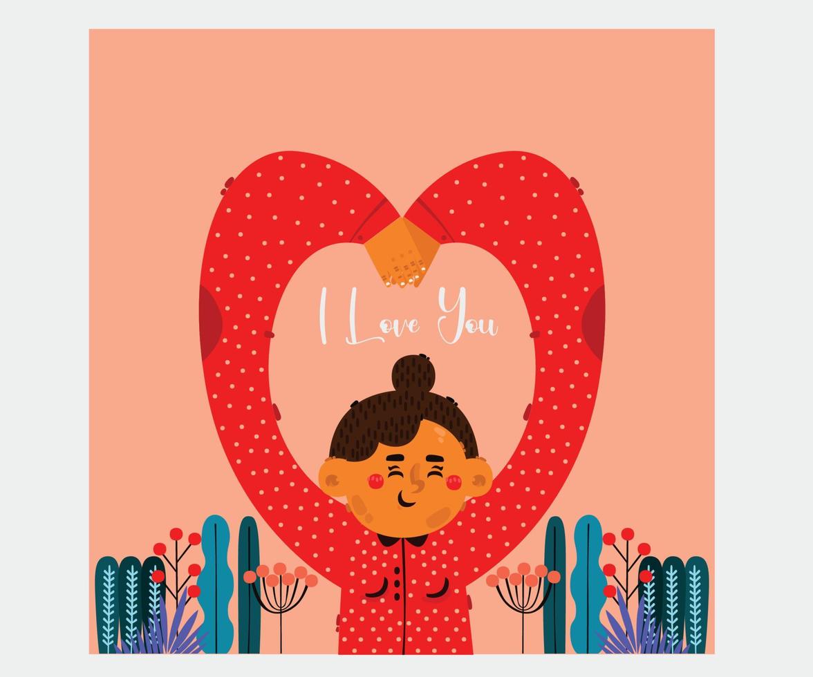 Hand Drawn I Love You Greeting Illustration vector