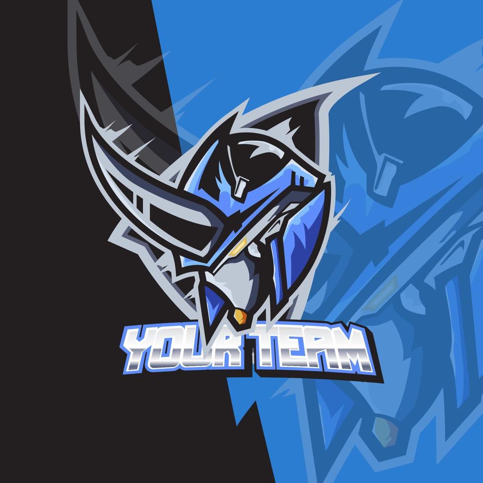 Cyber horn gundam head vector