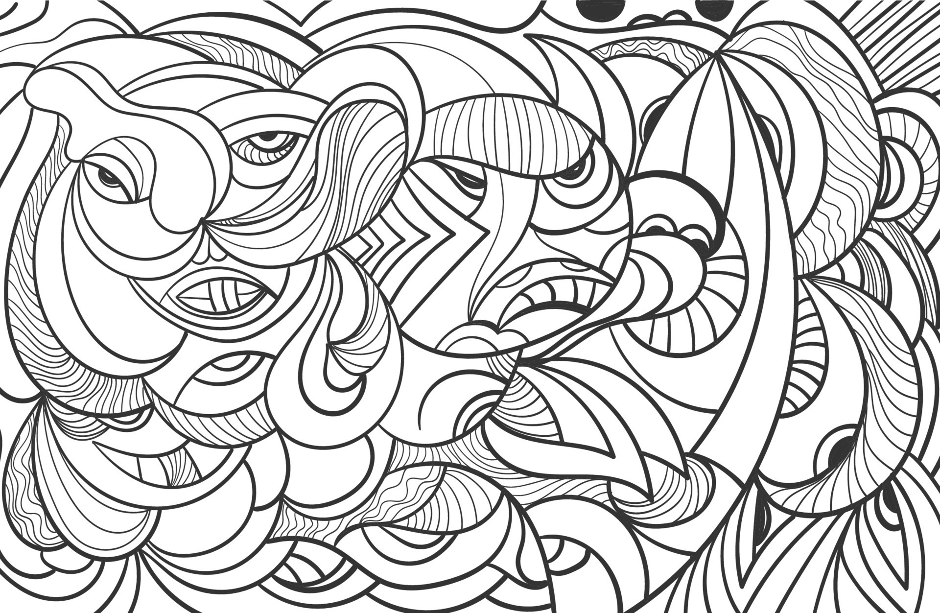 abstract face black and white art vector ullustration 17780011 Vector