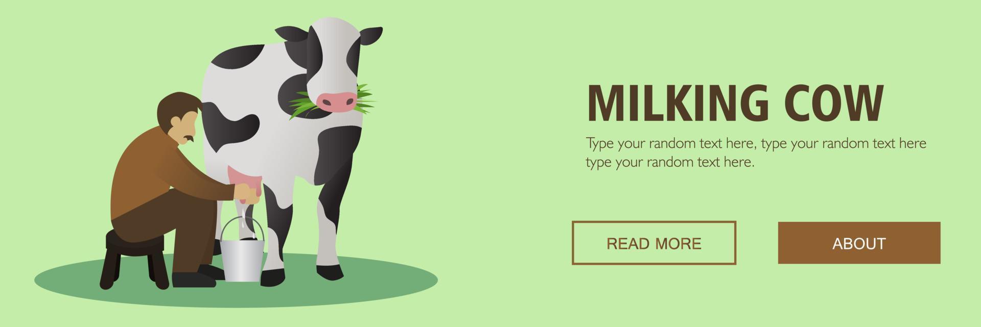 Vector set of horizontal livestock  banners, Livestock and animal farm concept for banner, how to take care livestock. Milk, cattle