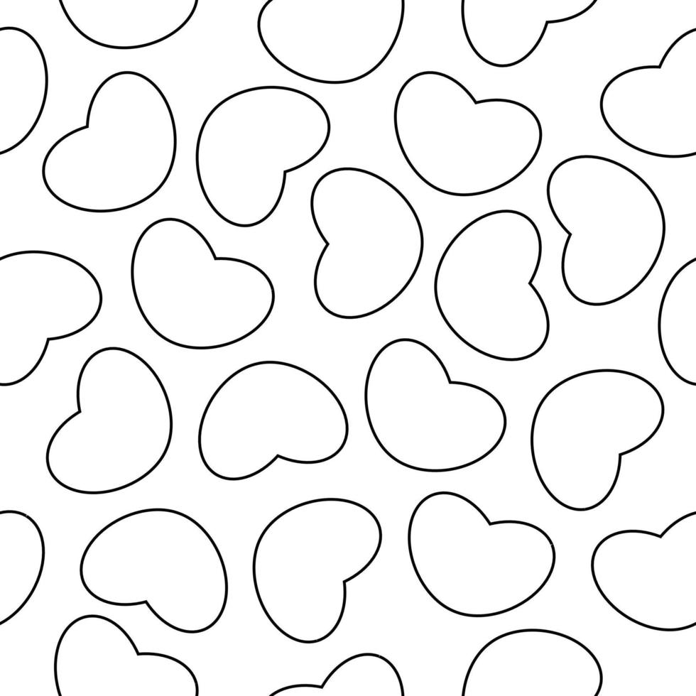 Contours of hearts. Vector seamless pattern