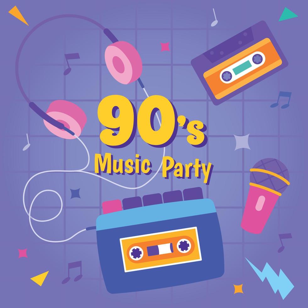 Listening Music Tape Player vector