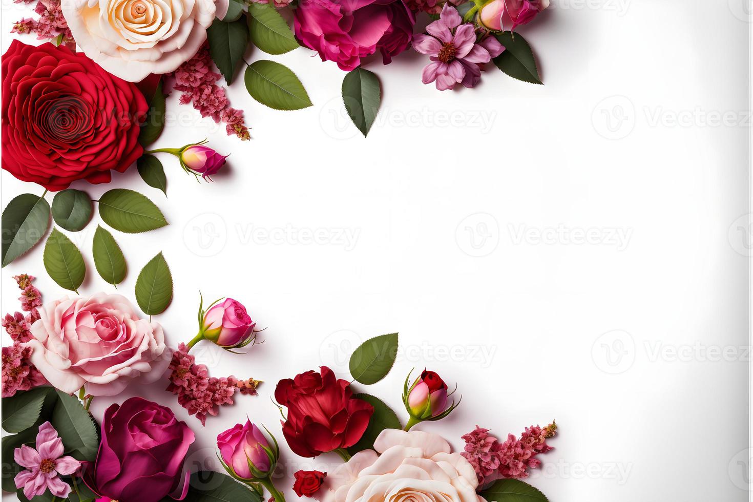 A stunning image featuring a red and pink rose flower with a blank space in the middle, perfect for adding text or overlaying graphics. This photo is ideal for use on social media, websites