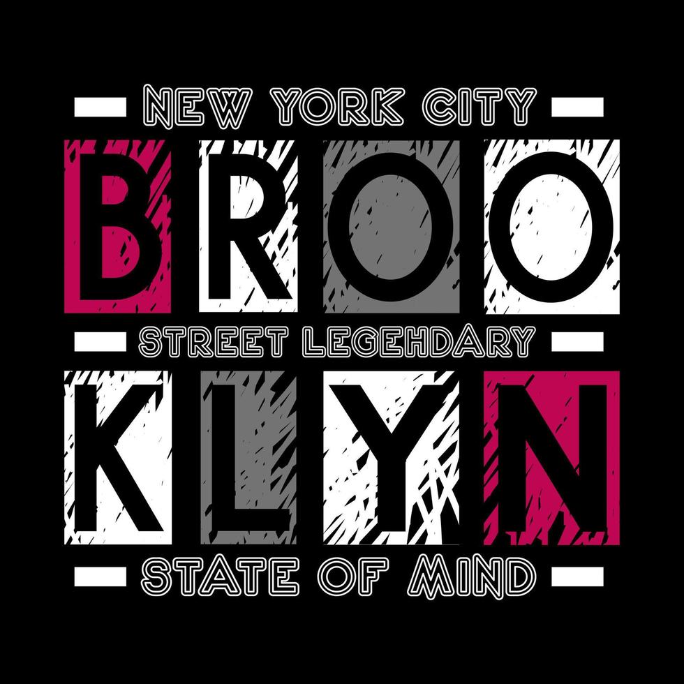 diseño de vector de tipografía de texto de brooklyn de nueva york
