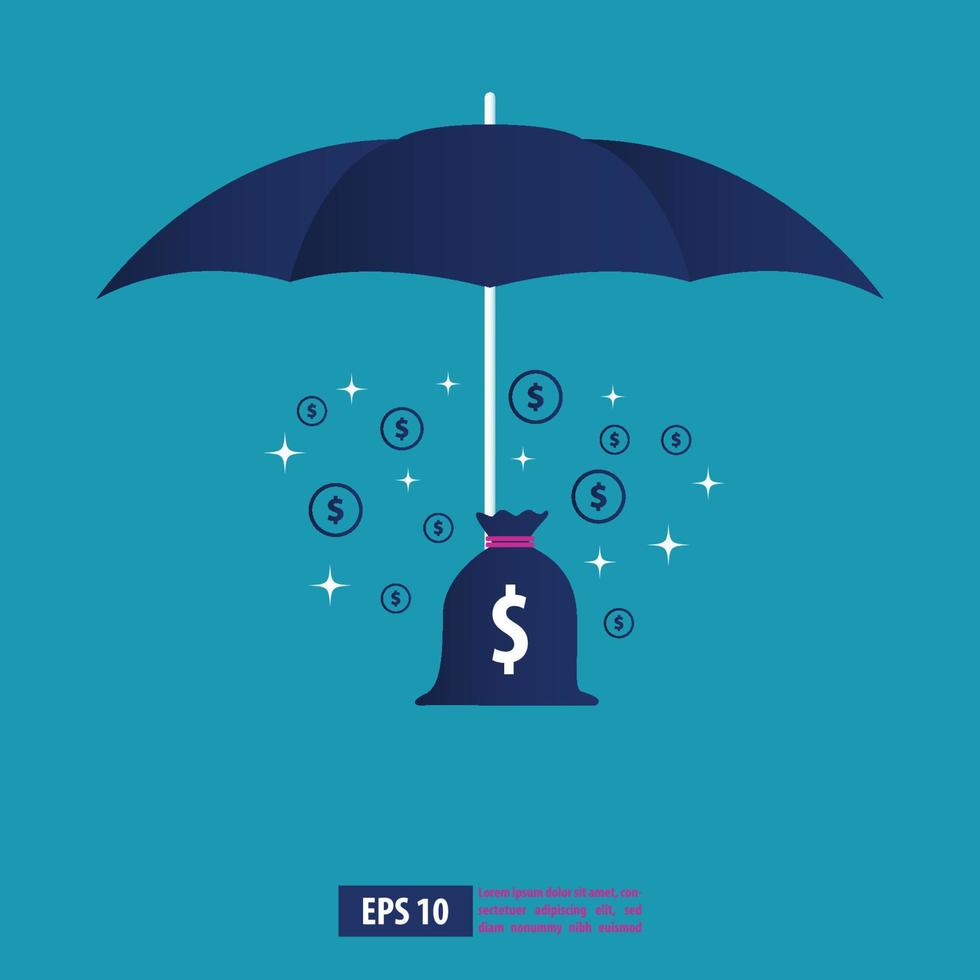 Risk Illustration. Risk concept with umbrella. Business background vector