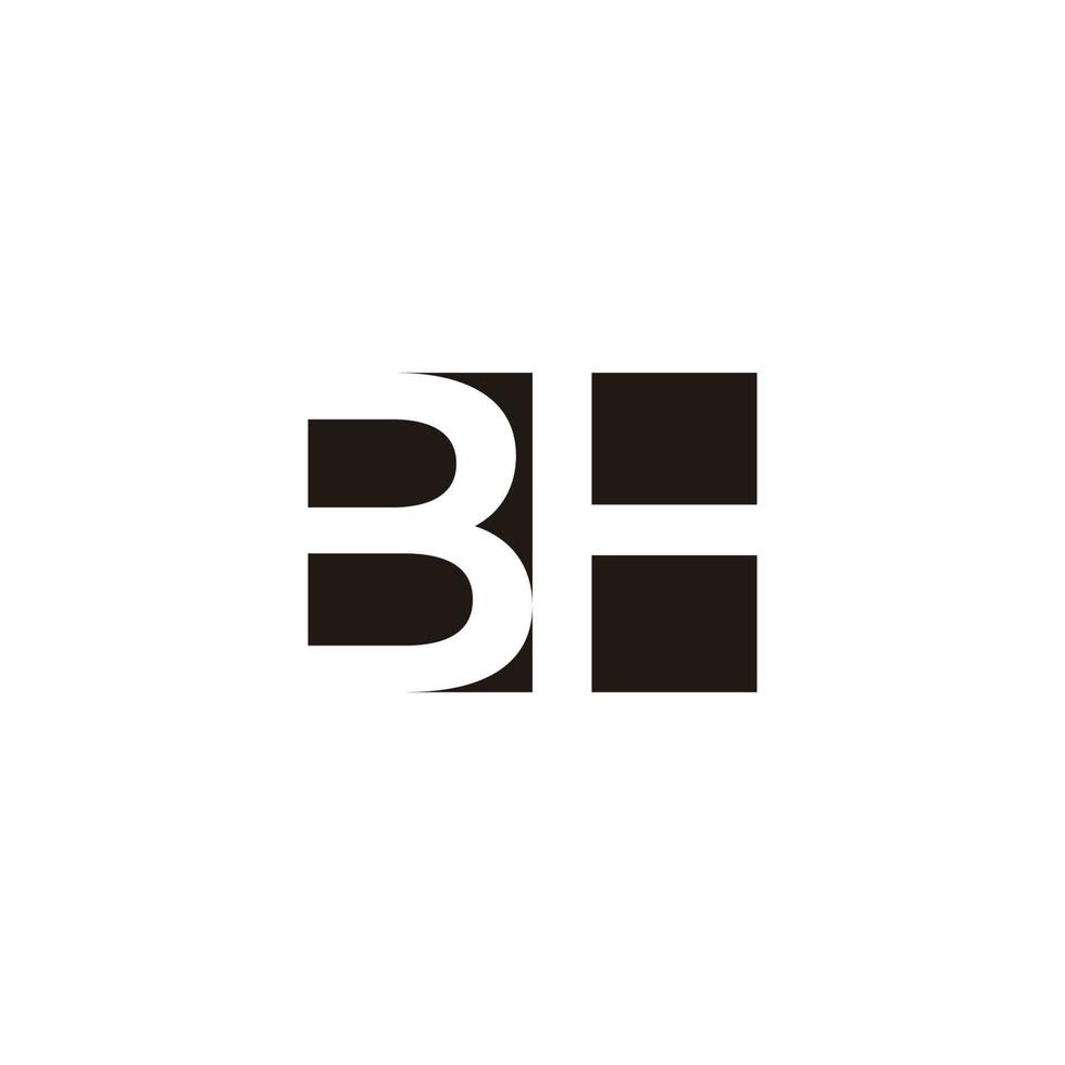 letter bh simple negative space geometric logo vector