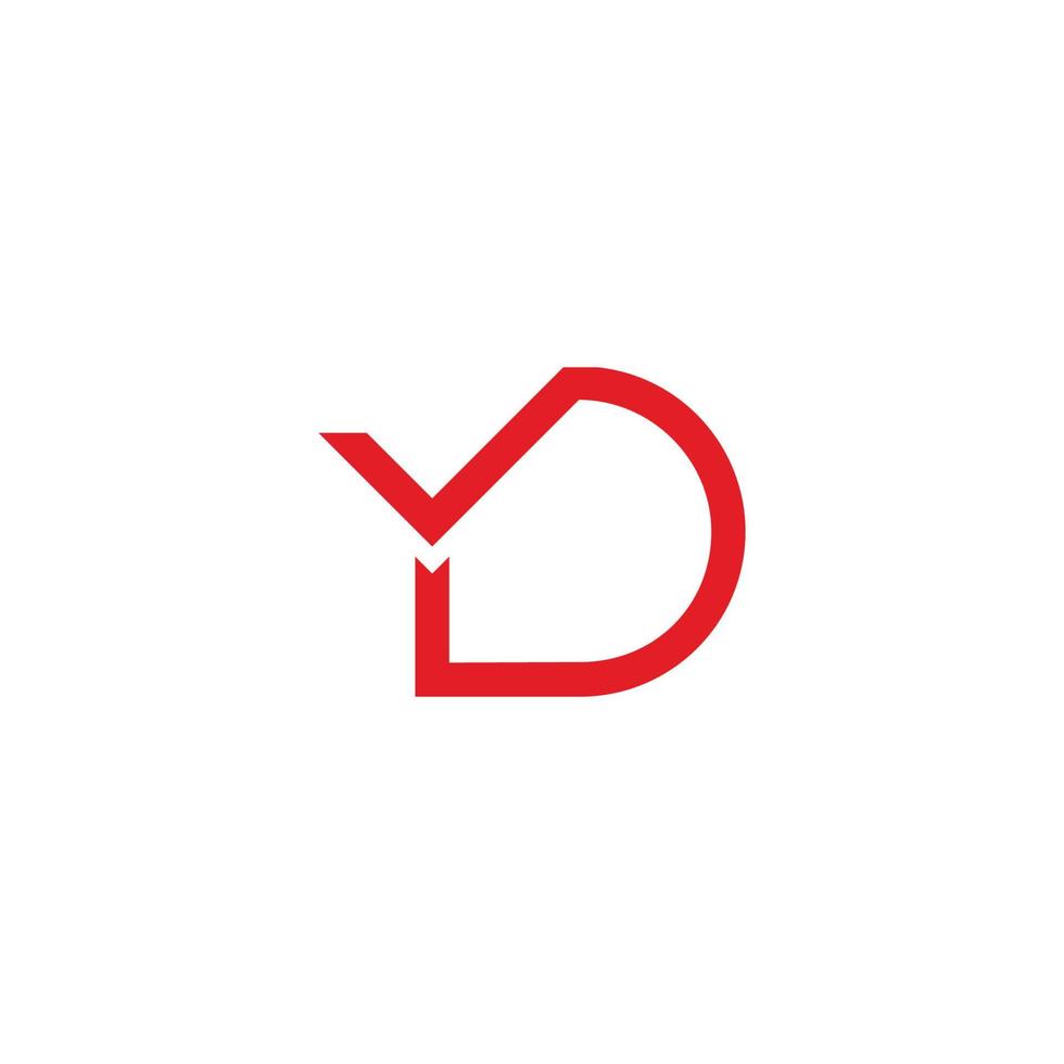 letra yd marca de verificación vector de logotipo geométrico simple
