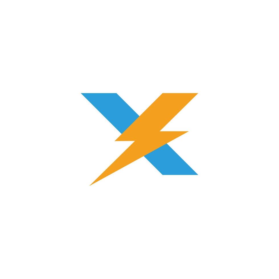 x thunder shape colorful geometric logo vector