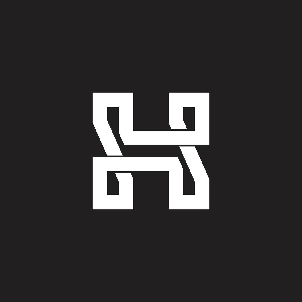 letter h s infinity line logo vector