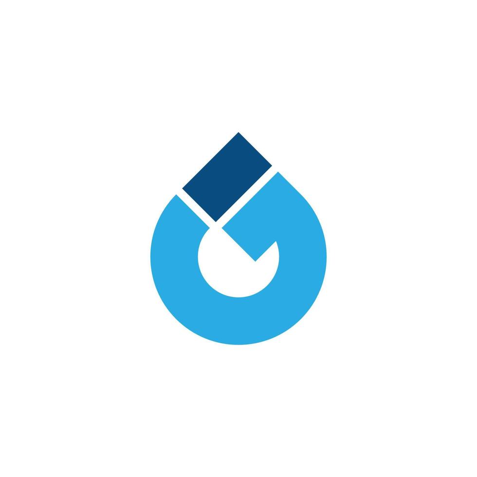 abstracto letra g geométrico azul agua simple logo vector