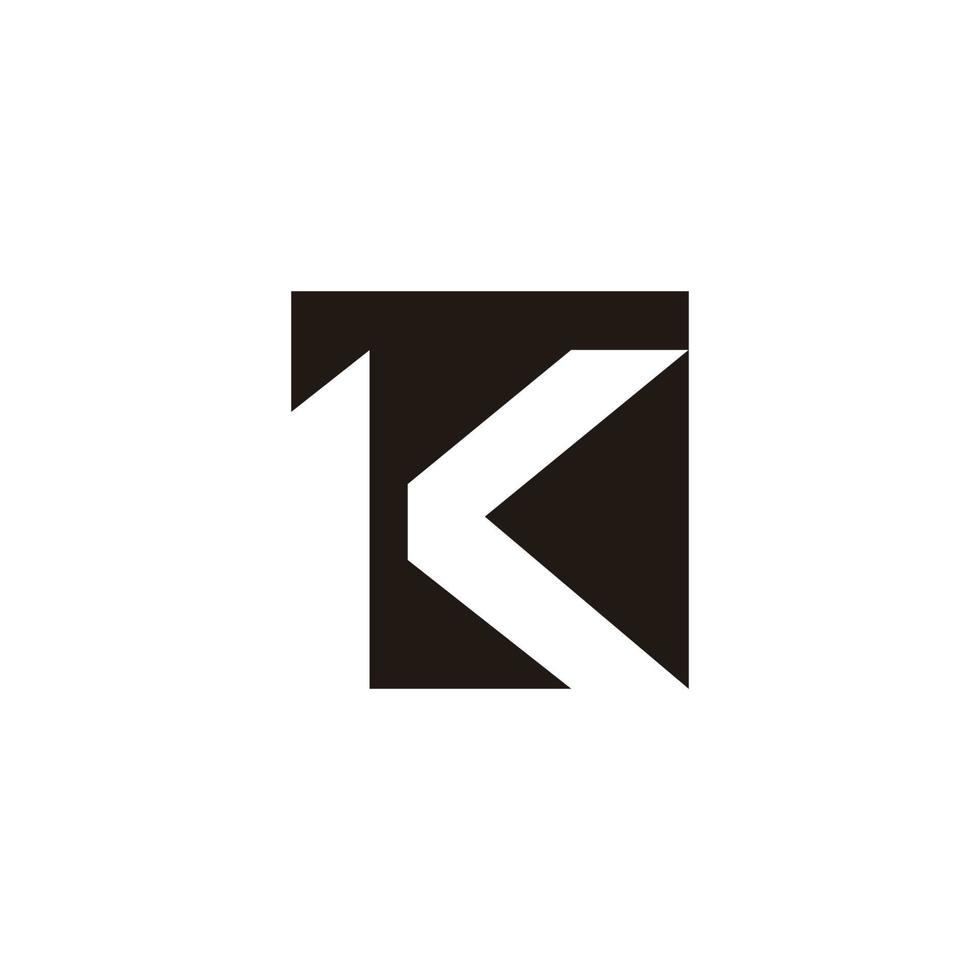 abstract letter lk square arrow negative space logo vector