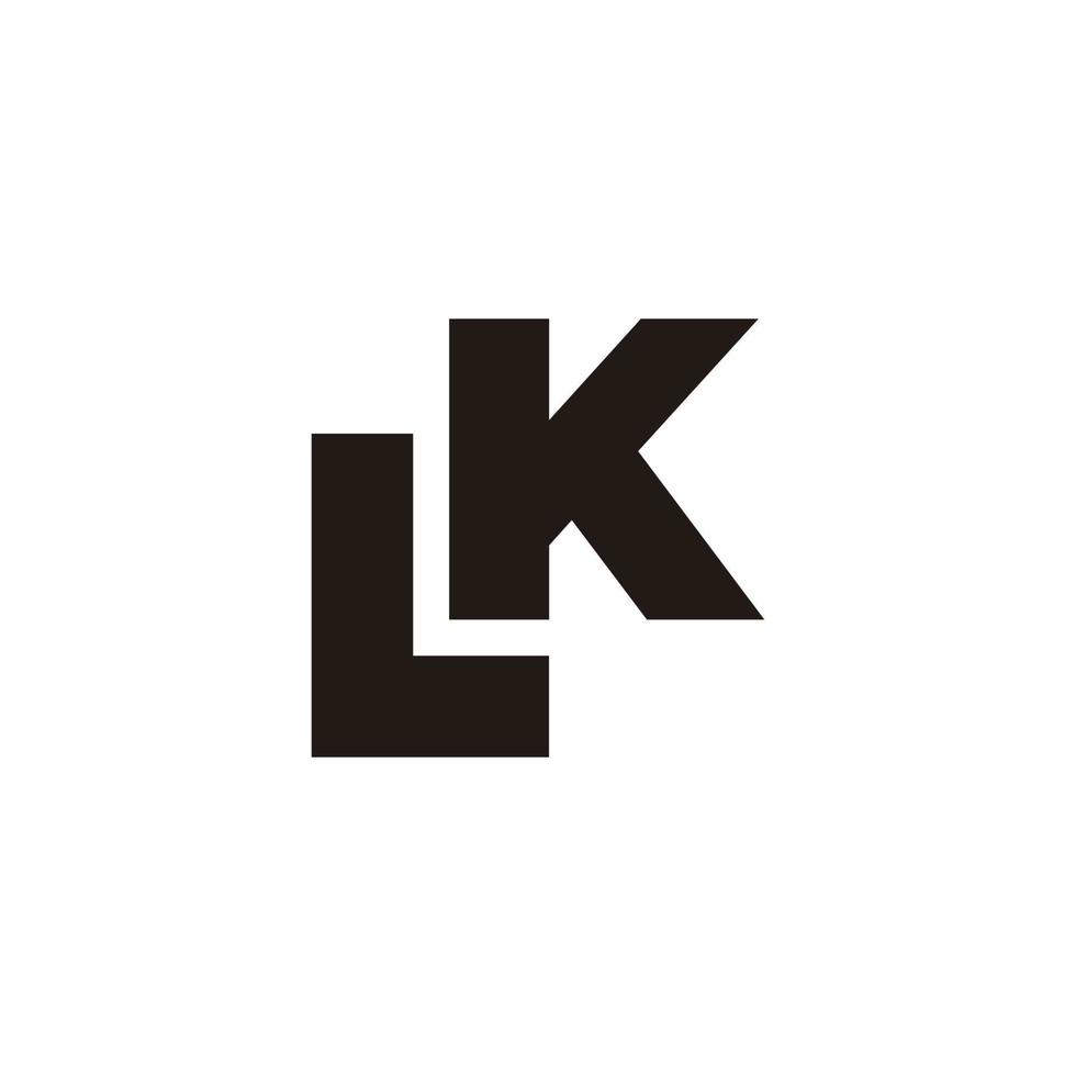 letter lk simple geometric logo vector