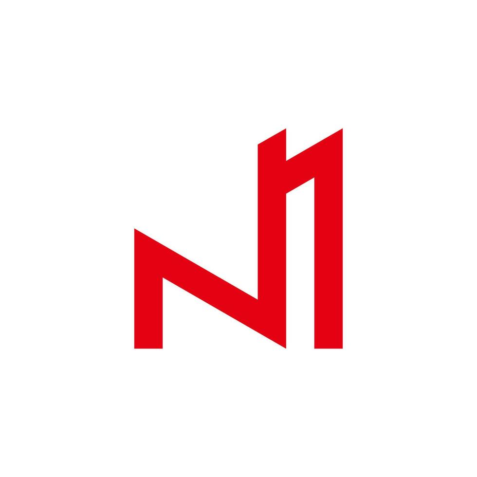 letter n arrow simple geometric line logo vector