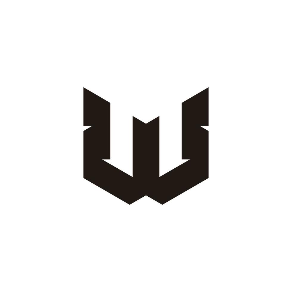 letter w simple flat shadow 3d geometric design logo vector
