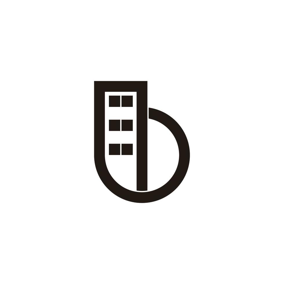 letra b edificio simple geométrico apartamento símbolo logo vector