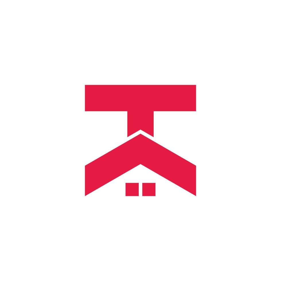 letra t techo hogar simple símbolo vector