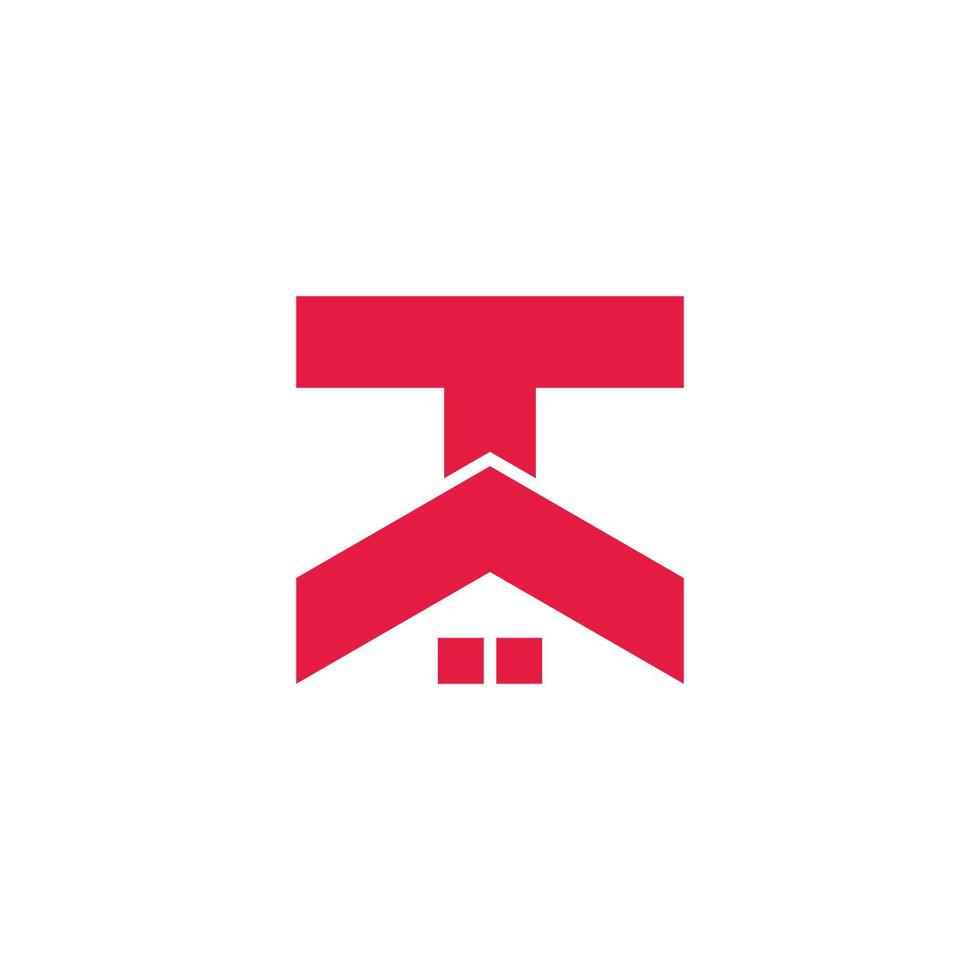 letter t roof home simple symbol vector