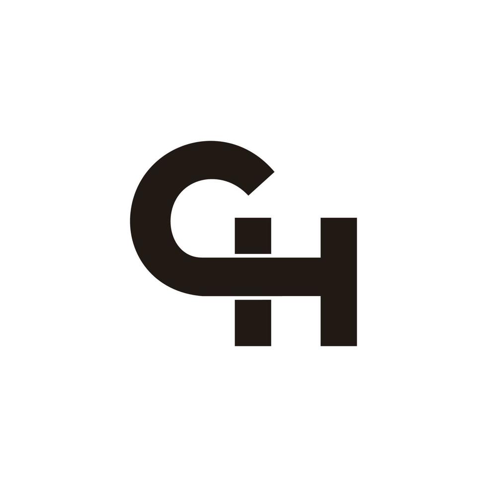 letter ch simple overlapping geometric line symbol logo vector