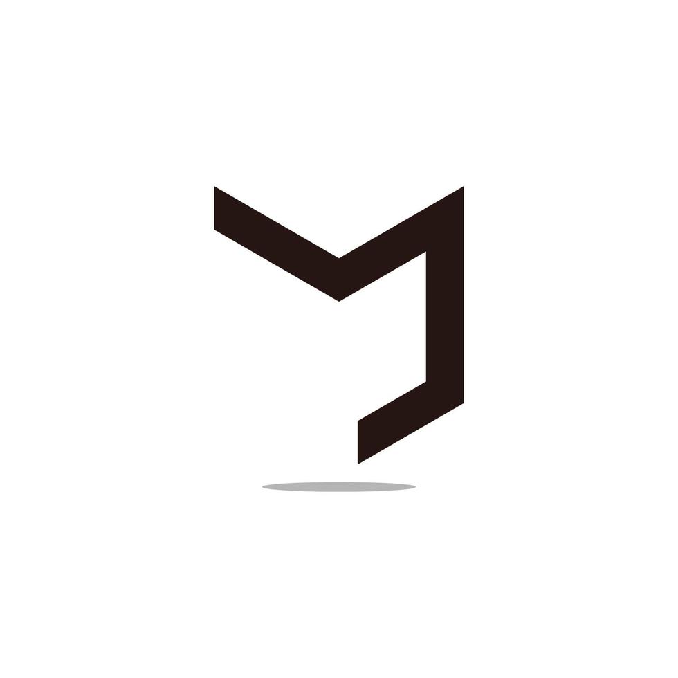 vector of abstract letter mj simple geometric logo