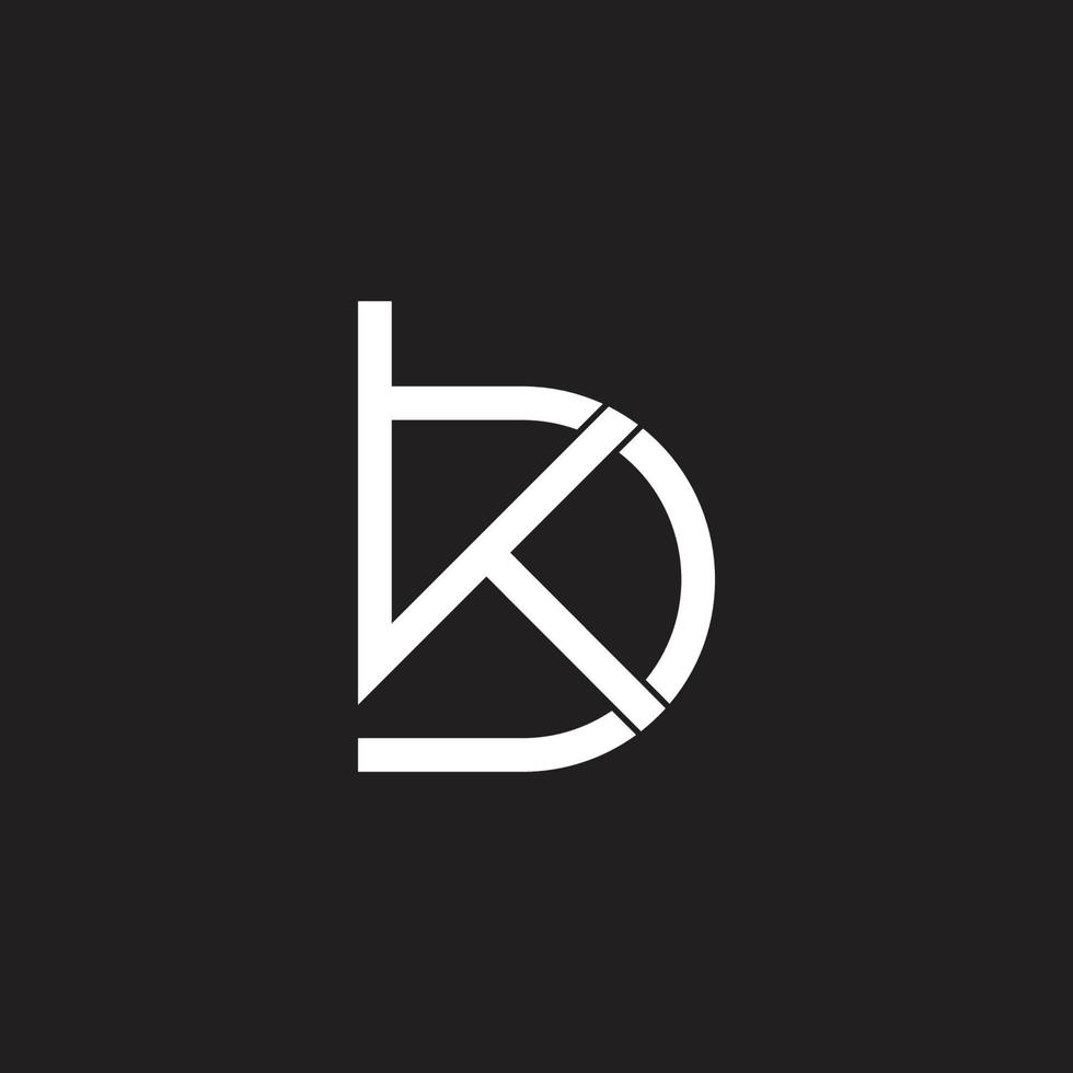 letter kb simple geometric line overlapping logo vector