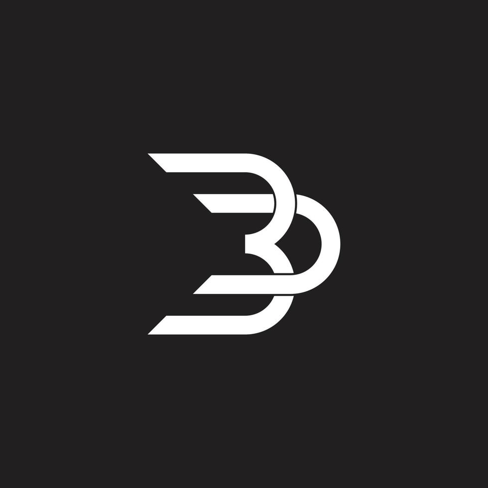 abstract letter bd linked geometric overlap design logo vector