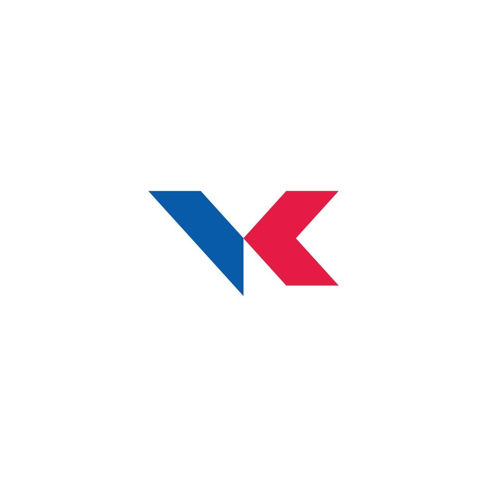 letter vk motion arrow geometric colorful logo vector