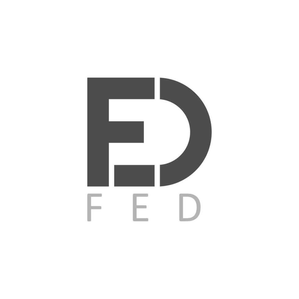 letter fed simple geometric logo vector