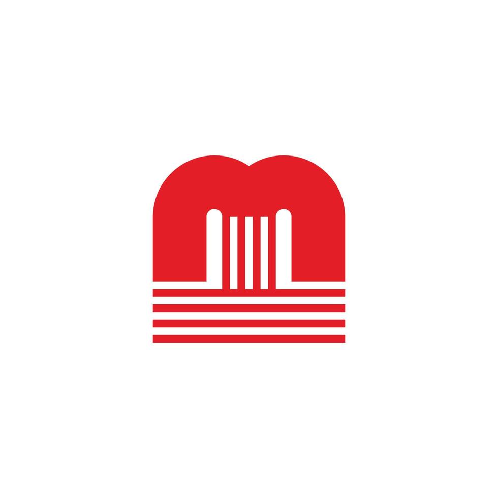 letter m stripes floor symbol abstract logo vector